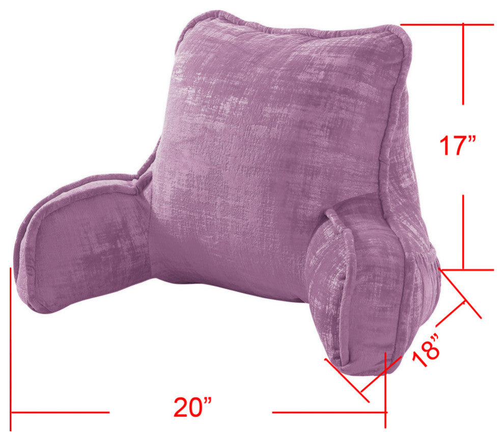 Textured Velvet DIY Bed Rest Cover and Inserts, Mauve Shadows, 20"x18"x17"