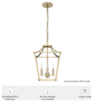Hunter 12" Laurel Ridge Alturas Gold 4 Light Lantern Pendant Ceiling Light