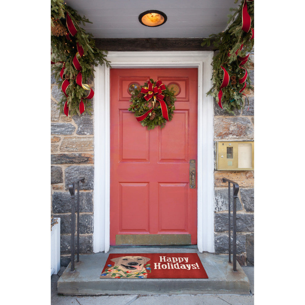 Frontporch Happy Holidays Indoor/Outdoor Rug Red 2'6x4'
