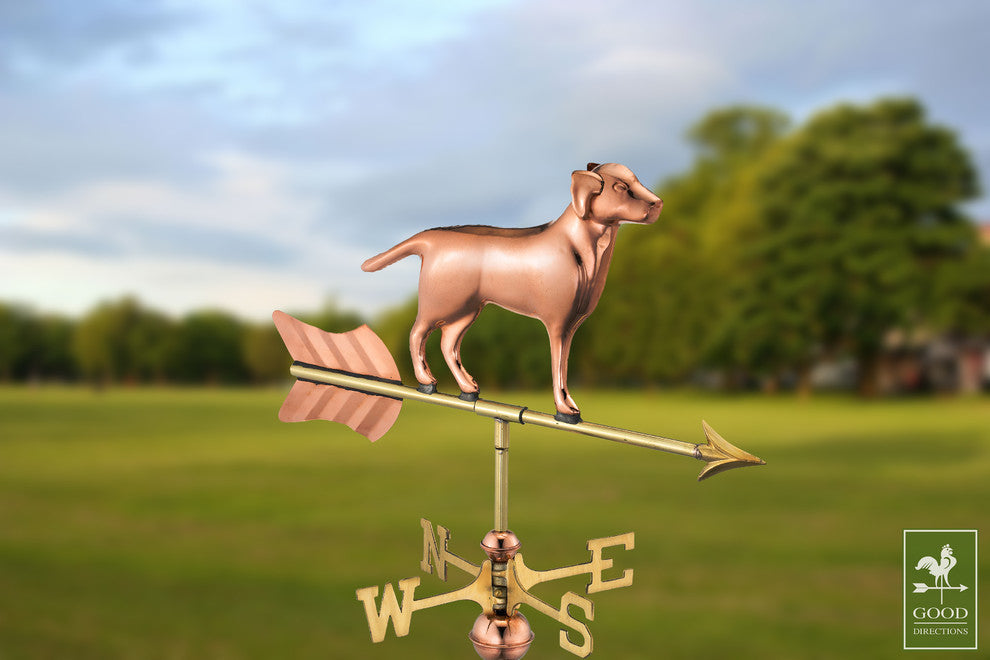 Good Directions Labrador Retriever Garden Weathervane, Polished, With Garden Pol