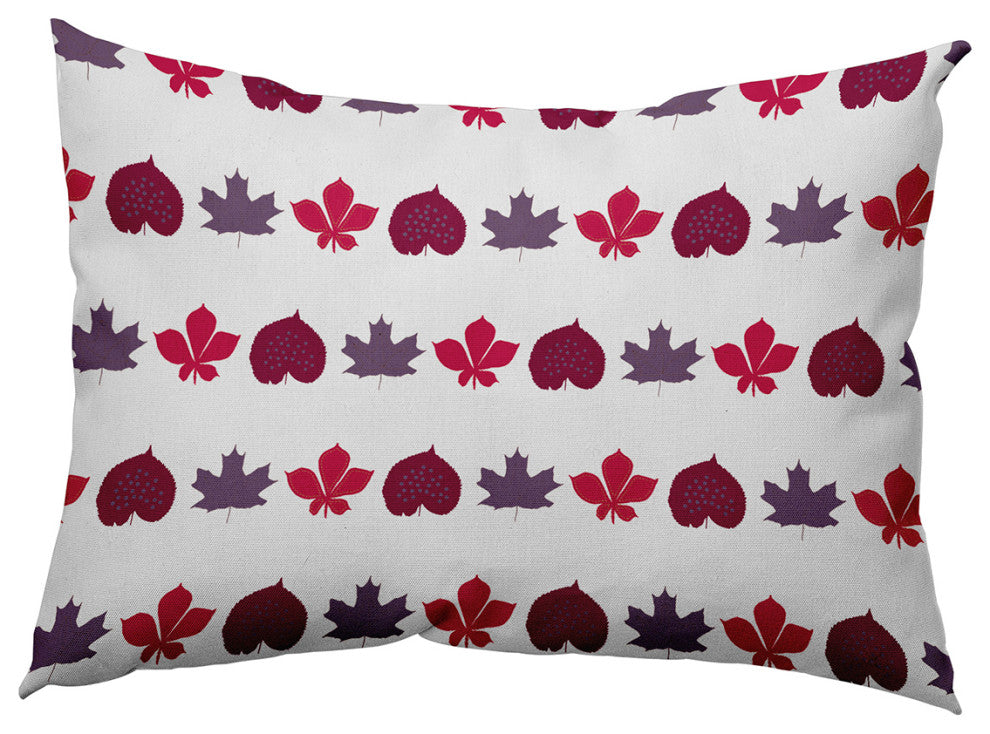 Leaf Stripe Accent Pillow, Plum, 14"x20"