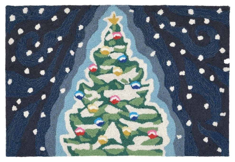 Frontporch Xmas Tree Indoor/Outdoor Rug Midnight 2'x3'
