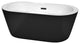 60" Freestanding Bathtub, Black, White Interior, Black Drain, Trim