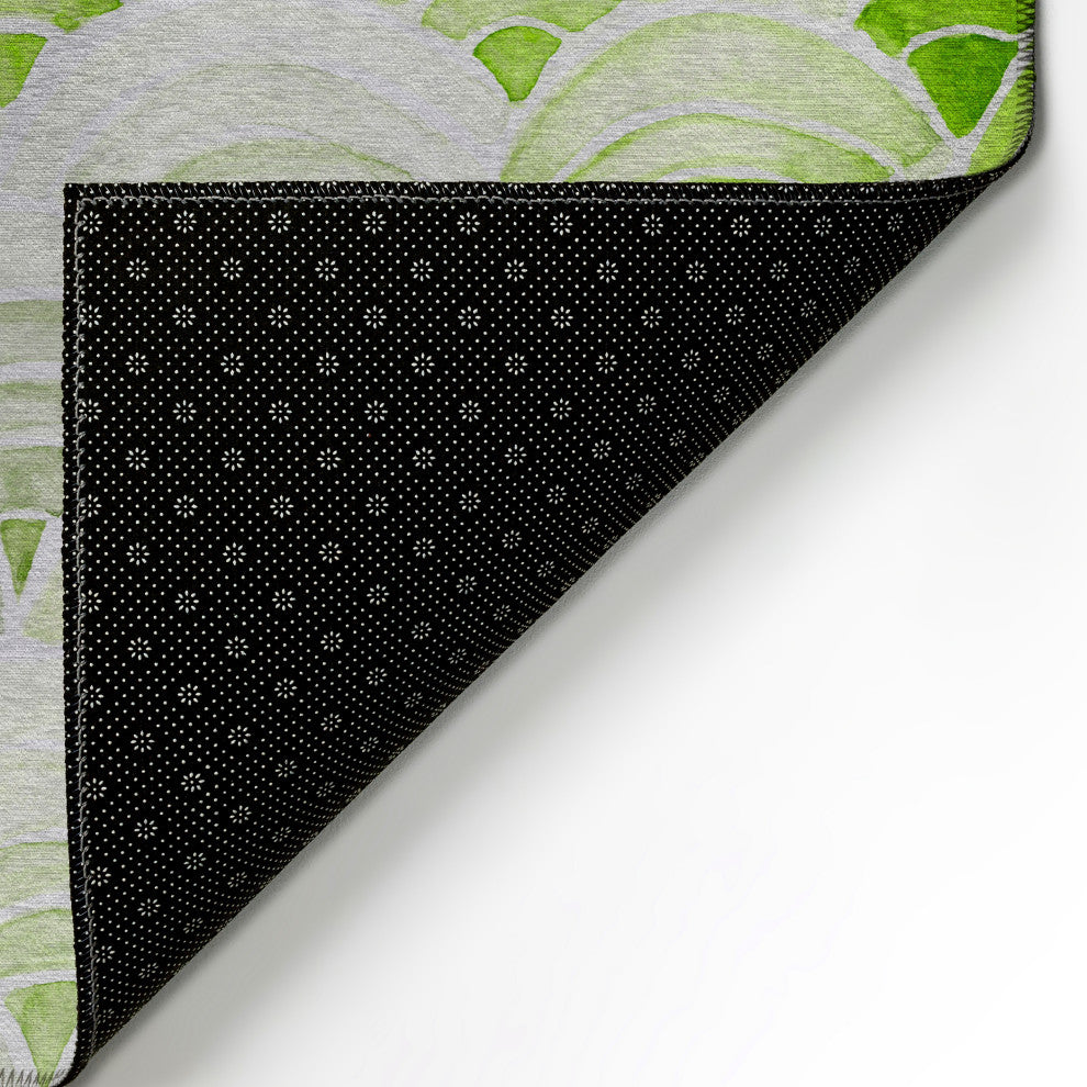 Indoor/Outdoor Seabreeze SZ5 Lime-In Machine Washable 8' x 8' Round Rug