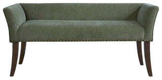 Madison Park Flared Low Arm Low Back Accent Bench Chair, Green