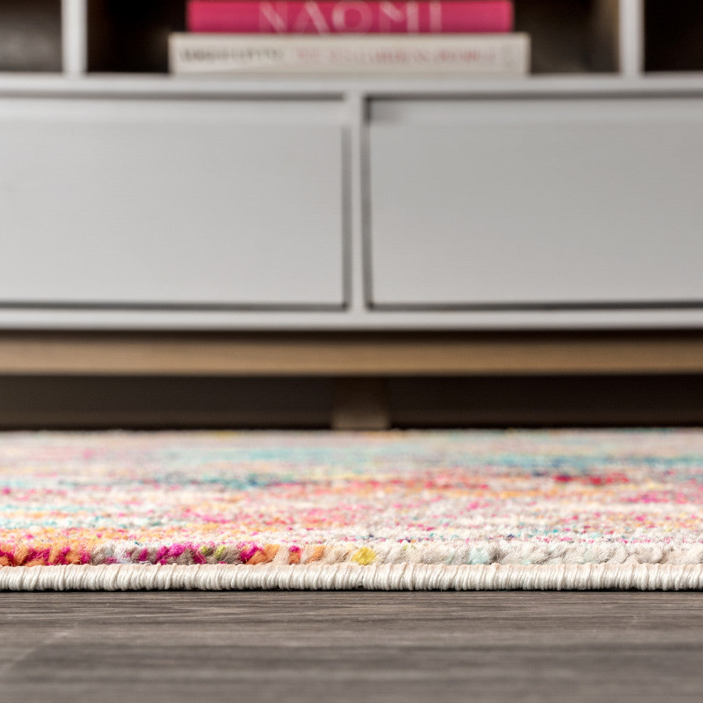 Contemporary POP Modern Abstract Area Rug, Multi/Yellow, 3 X 5