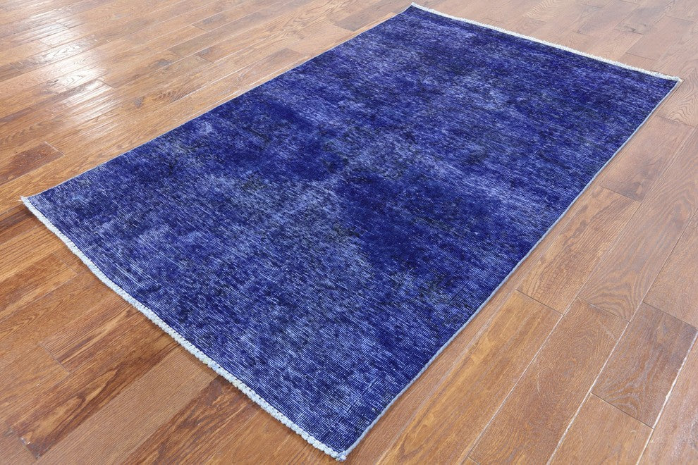 Oriental Blue Overdyed Rug 4'x6', W2589