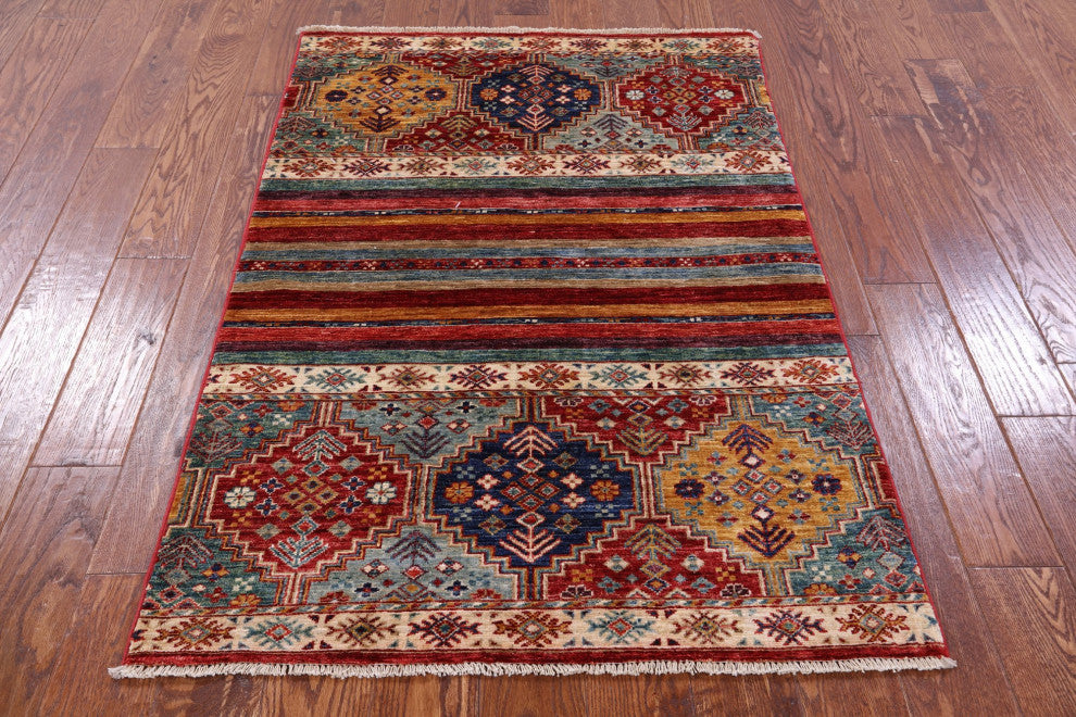 3' 3" X 4' 10" Khorjin Super Kazak Handmade Rug - Q12693