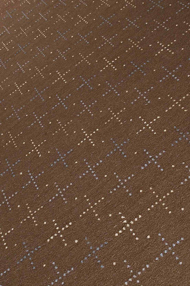 Hand Woven Brown Wool Area Rug, 9''0"x12''0"