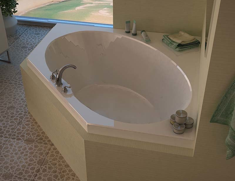 Venzi Stella 60"x60" Corner Soaking Bathtub With Center Drain By Atlantis