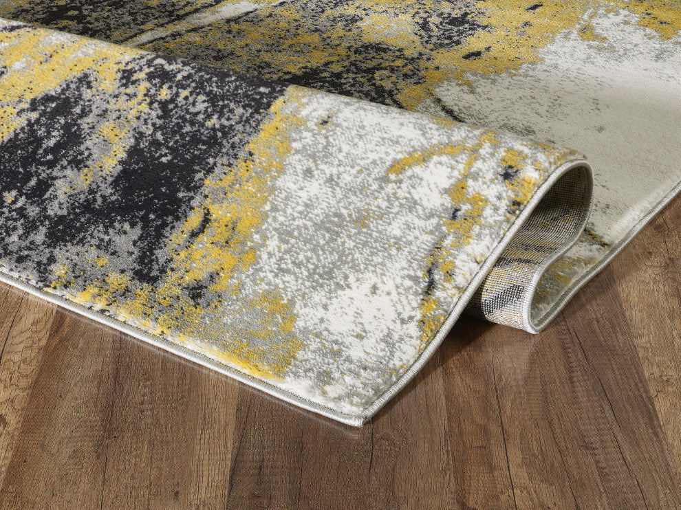 Abani Laguna LAG170A Modern Abstract Gold and Grey Area Rug