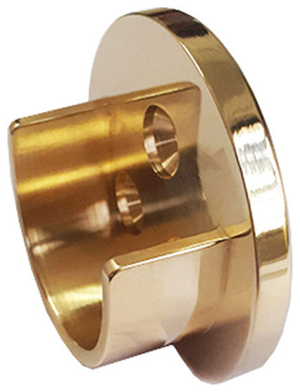 Heavy Duty Open Flange With Invisible Screws - 2 Flanges, Polished Brass Un-Lacq