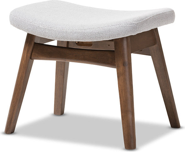 Vera Light Gray Fabric Upholstered Ottoman