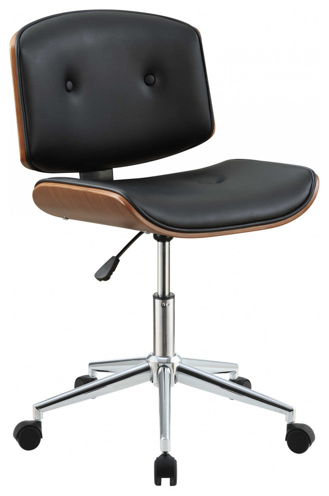 20"x22"x31" Black and Walnut Office Chair