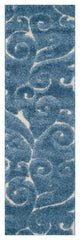 Safavieh Florida Shag Sg455-6011 Rug, Dark Blue/Cream, 2'3" X 6'6"