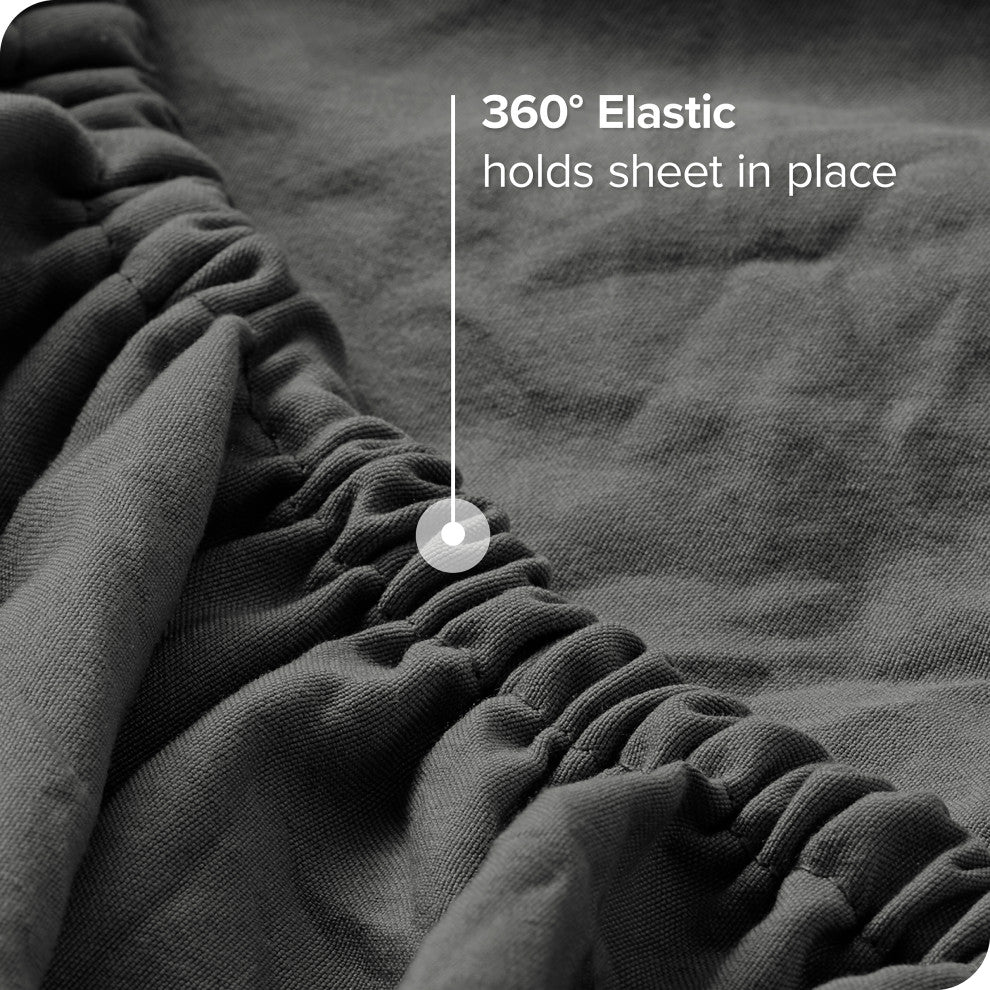 Sandwashed Microfiber Sheet Set, Sandwashed Gray, Twin