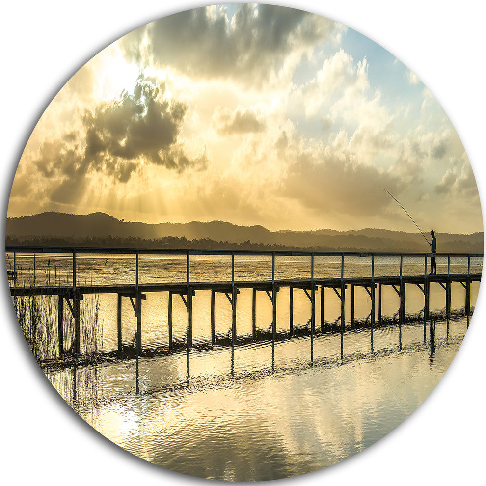 Long Jetty Foreshore Reserve Panorama, Sea Bridge Round Artwork, 11"