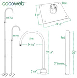 Cocoweb 18" Calla LED Barn Post Light in Galvanized Silver With 8' Post