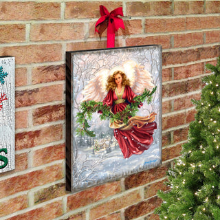 Snowfall Angel Art Wooden Wall Art, Medium 18x12