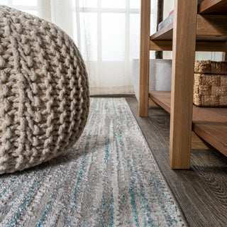 Loom Modern Strie' Area Rug, Gray/Turquoise, 4 X 6