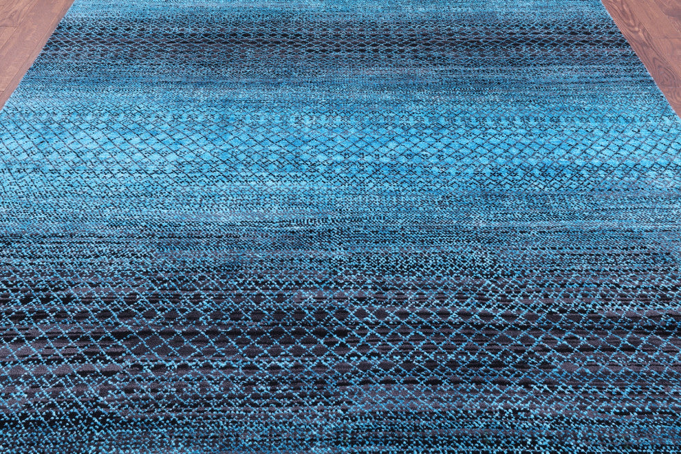 7' 11" X 10' 2" Savannah Grass Handmade Wool & Silk Rug - Q15446