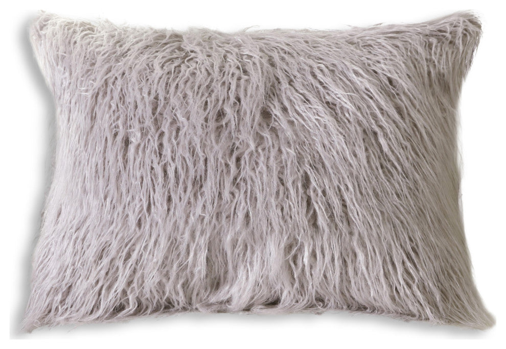 HomeRoots 15" x 15" x 2" Gray Brisa Sheepskin Square- Chair Pad