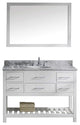 Caroline Estate 48" Single Bathroom Vanity Set, White, Italian Carra