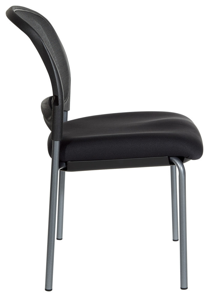 Titanium Black Visitors Chair With ProGrid Back and Straight Legs