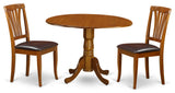 3 Pc Kitchen Table Set -Dining Table And 2 Leather Kitchen Chairs