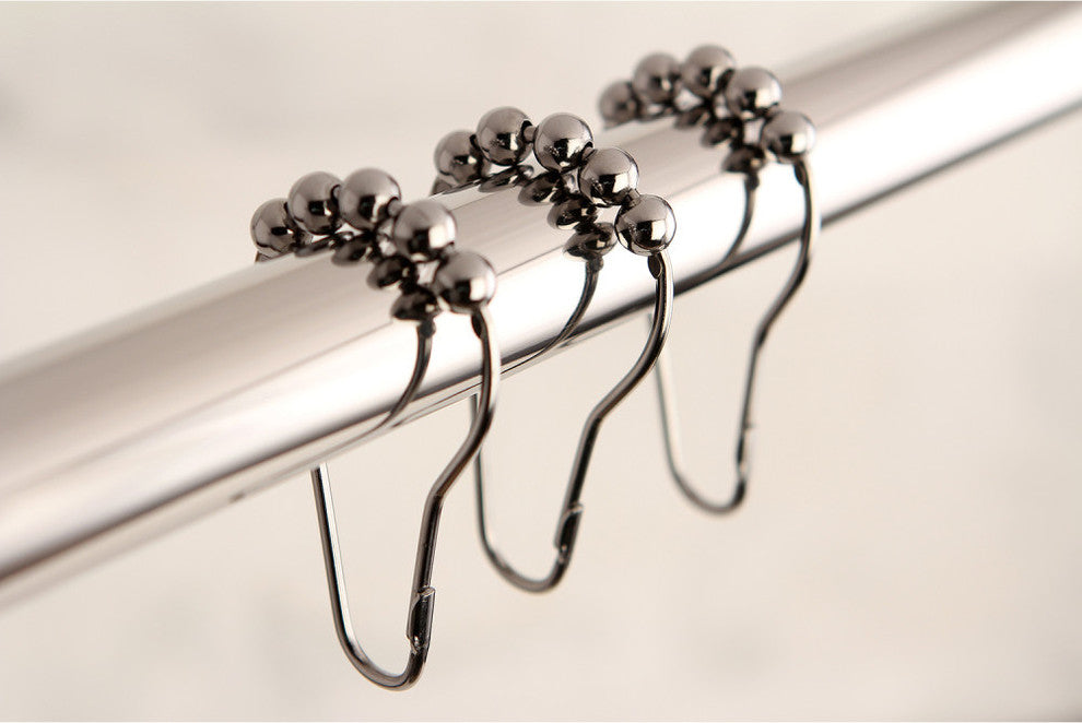Kingston Brass Roller Ball Shower Curtain Rings (12 pcs/set), Polished Chrome