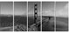 "Golden Gate Bridge in Gray" Panorama Sea Bridge Wall Artwork60"x28", 5-Panels