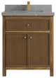 Sonoma Teak 30 Single Sink Vanity in Dark Natural with 2" Piatra Gray Quartz