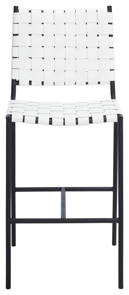 Safavieh Olenna Woven Counter Stool, White/Black
