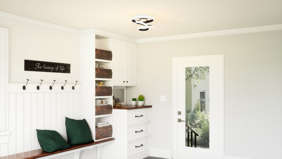 Quoizel PCAVI1713 Platinum 13"W LED Semi-Flush Ceiling Fixture - Matte Black