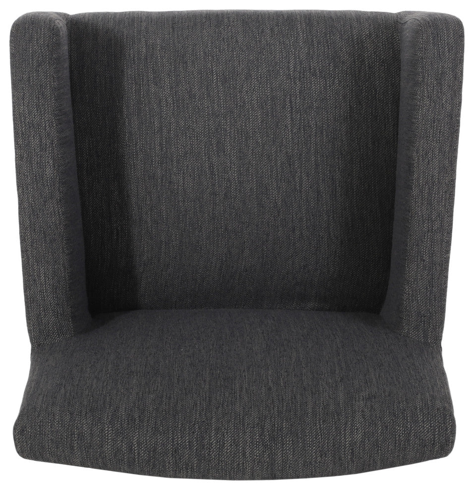 Chaparral Contemporary Fabric Upholstered Wood 30.5" Barstools, Set of 2, Charcoal/Gray