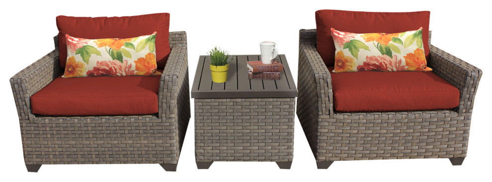 Monterey 3 Piece Outdoor Wicker Patio Furniture Set 03a