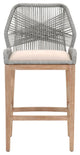 Wooven Upholstered Loom Barstool, Gray
