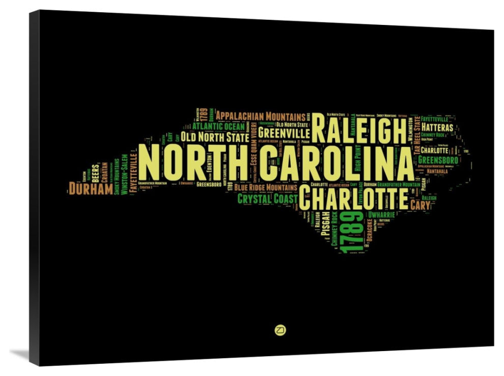 "North Carolina Word Cloud 1" Fine Art Print