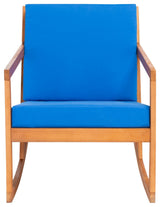 Safavieh Outdoor Vernon Rocking Chair Natural / Royal Blue