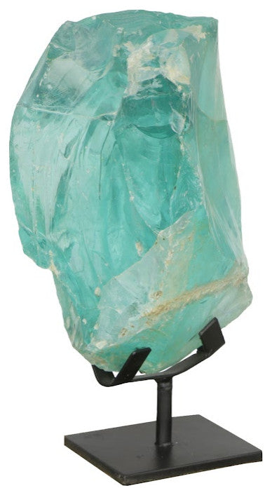 Refractory Glass Sculpture, Blue, On Base