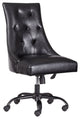 Retro Style Button Tufted Leatherette Metal Swivel Chair with Adjustable Seat
