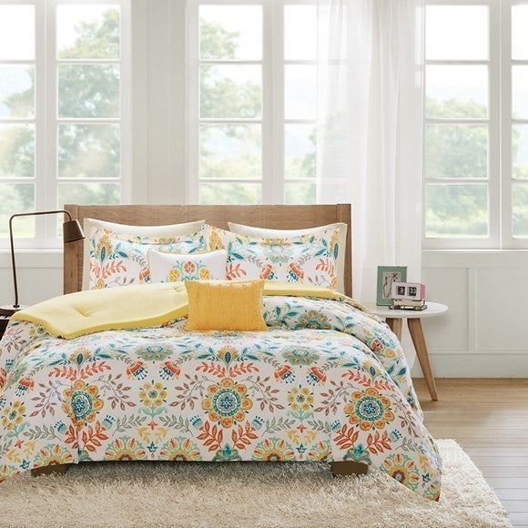Intelligent Design Microfiber Printed Comforter Set, Full/Queen