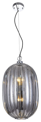 Single Pendant Lighting, Chrome/Smoke