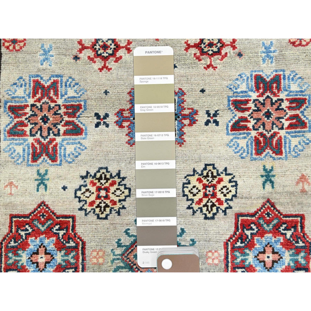 Hand Knotted Taupe Afghan Special Kazak Pure Wool XL Runner Rug 2'10" x 19'4"