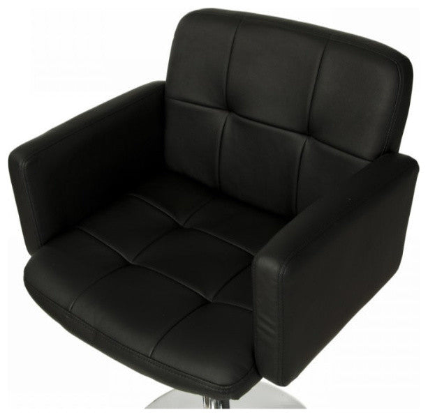 Leather Upholstery Bar Stool with T Shape Footrest and Steel Base, Black
