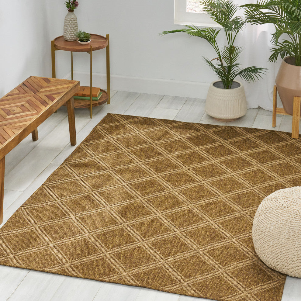 Althoff Indoor/Outdoor Area Rug, Natural, 84 W X 63 D X 0.16 H