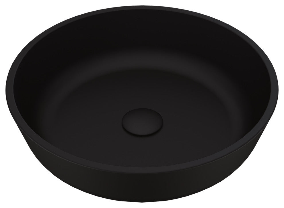 VIGO Modus 17"L x 17"W x 4"H Glass Round Vessel Bathroom Sink in MatteShell