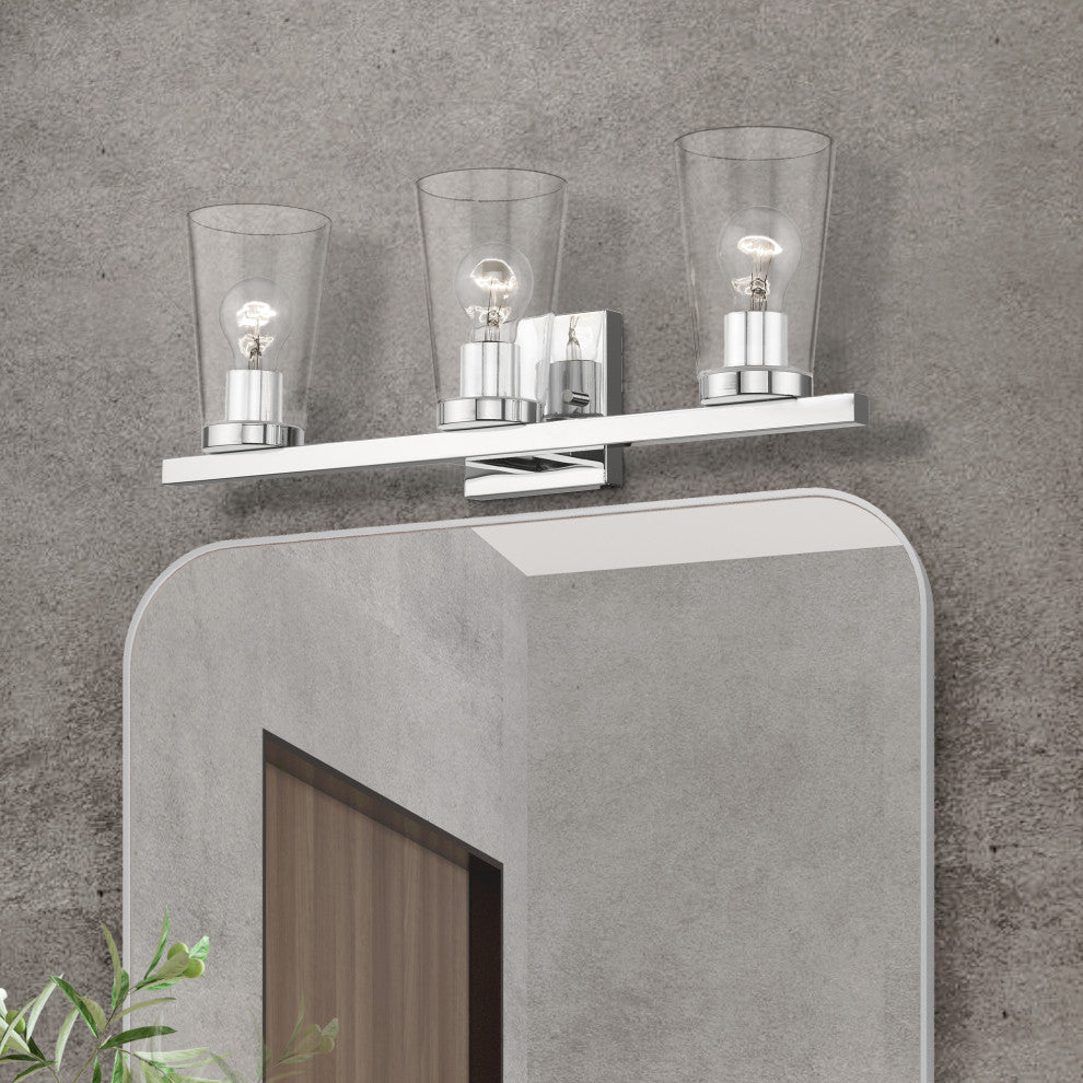 Cityview 3 Light Polished Chrome Vanity Sconce