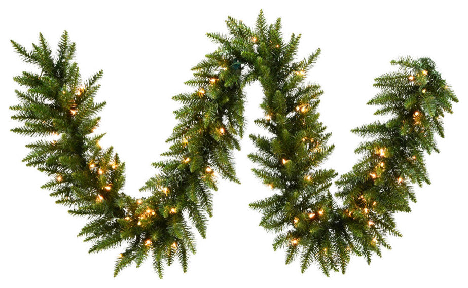 Vickerman A861111 9' Camdon Fir Artificial Christmas Garland, Clear Mini Lights
