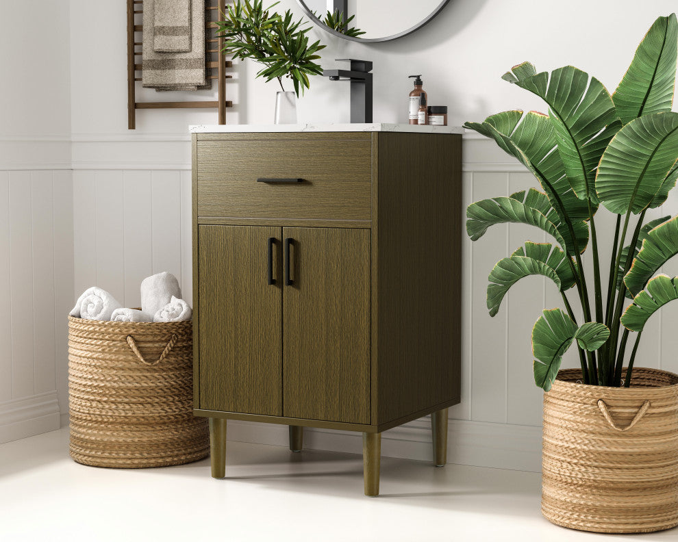 Home Living 20" Single Bathroom Vanity, Chestnut Brown